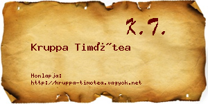 Kruppa Timótea névjegykártya